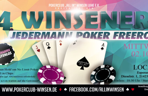 14. Winsener jedermann Texas Hold’em FreeRoll Pokerturnier – Anmeldung