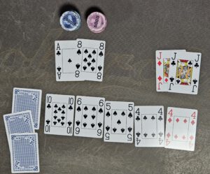 A8s gegen JJ. Die Jacks gewinnen.